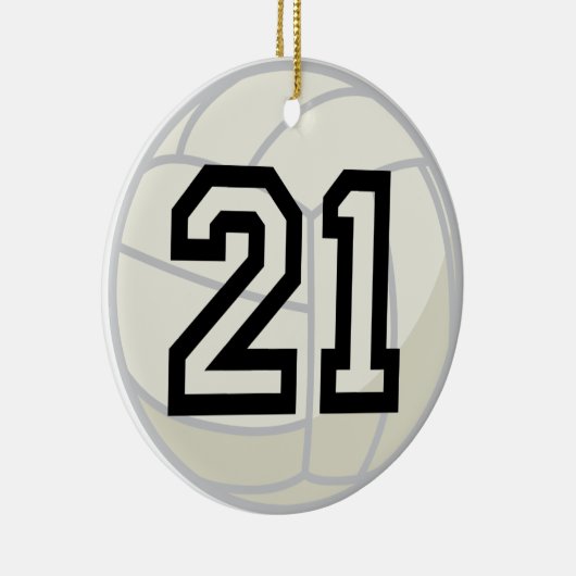 Uniform nummer 21 volleybalspeler keramisch ornament (Rechts)