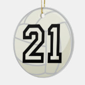 Uniform nummer 21 volleybalspeler keramisch ornament (Links)
