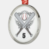 Uniform nummer 5 van de honkbalspeler metalen ornament (Links)