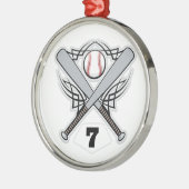 Uniform nummer 7 voor honkbalspeler metalen ornament (Links)