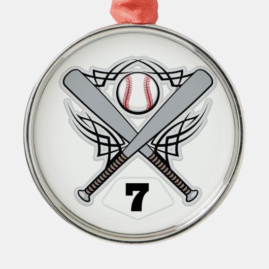 Uniform nummer 7 voor honkbalspeler metalen ornament (Voorkant)