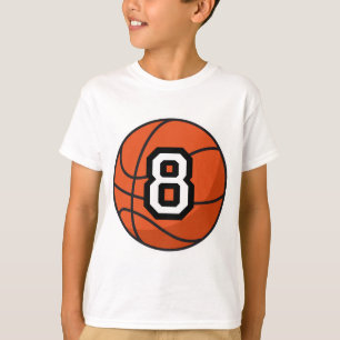Uniform nummer 8 van de Basketball Player T-shirt