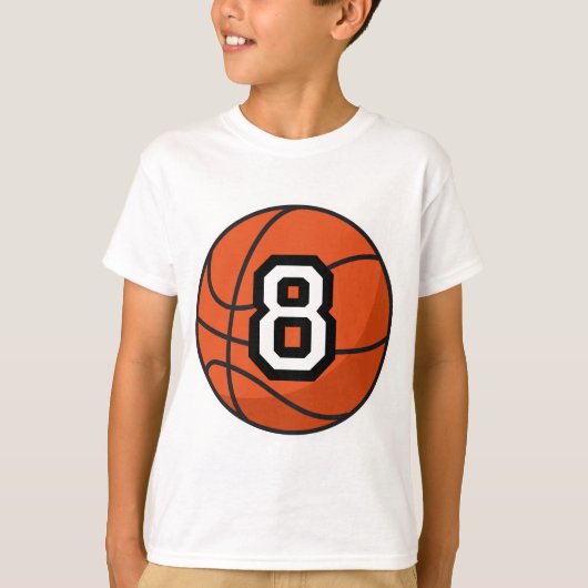 Uniform nummer 8 van de Basketball Player T-shirt (Voorkant)
