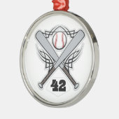 Uniform nummer voor honkbalspeler 42 metalen ornament (Links)