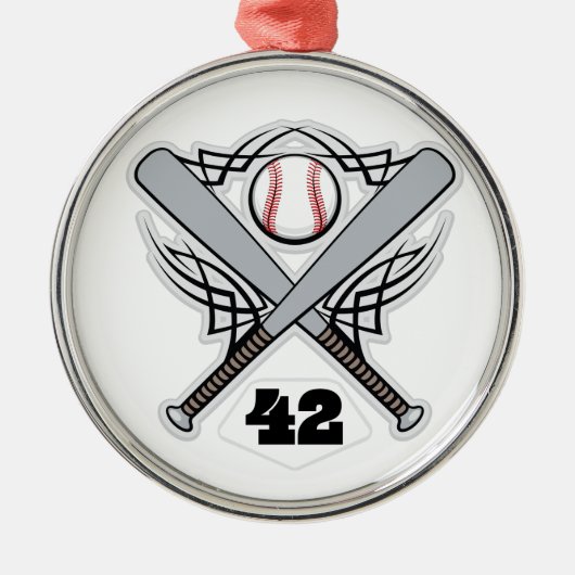 Uniform nummer voor honkbalspeler 42 metalen ornament (Voorkant)