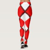 Uniform rood wit geruit vierkant leggings (Achterkant)
