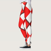 Uniform rood wit geruit vierkant leggings (Links)