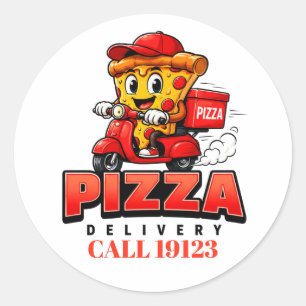 🍕 Uniform voor pizza bezorgteam personeel 🚚 Ronde Sticker