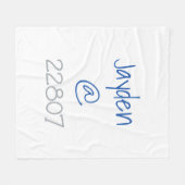 Uniforme Silver Blue Zip-code Fleece Deken (Voorkant (Horizontaal))