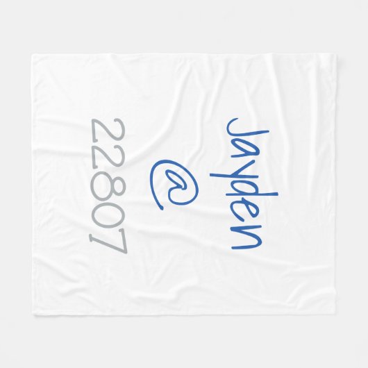 Uniforme Silver Blue Zip-code Fleece Deken (Voorkant (Horizontaal))