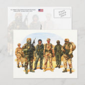 Uniformen van het Amerikaanse leger in het Midden- Briefkaart (Voorkant / Achterkant)