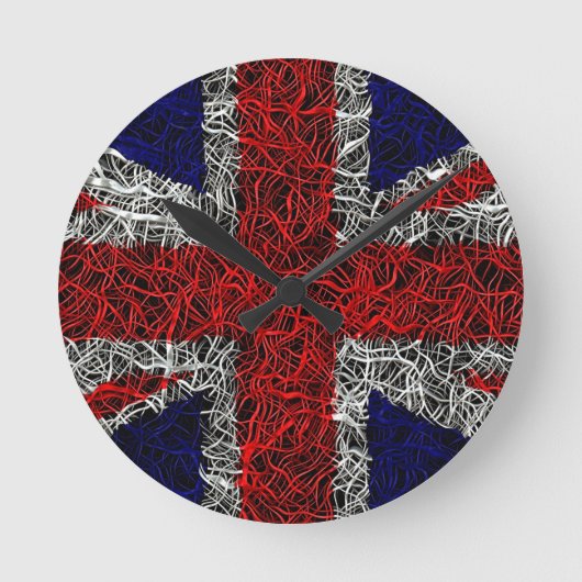 Unijack flag uk patriotic ronde klok (Voorkant)