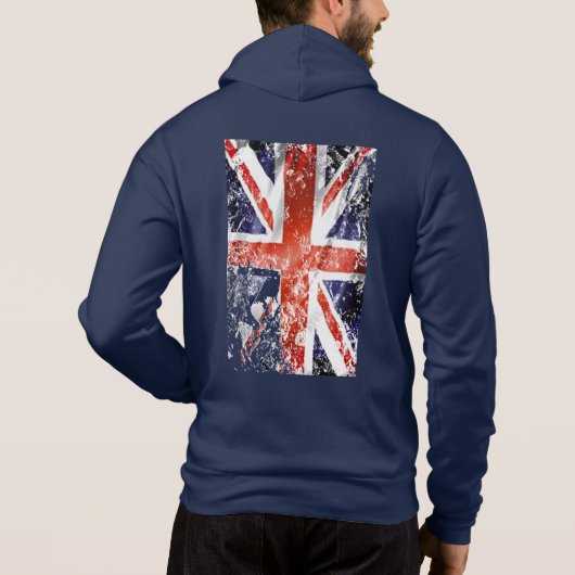  unijack U.K. vlag noodgedwongen ontwerp Hoodie (Achterkant)