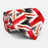 Unijack vlag zwaait in de wind stropdas (Opgerold)