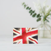 Unijack vlag zwaait in de wind visitekaartje (Staand voorkant)