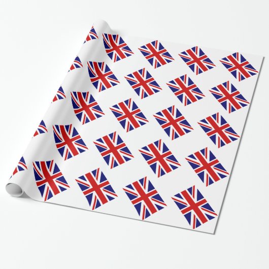Unijack wrappapier met Britse vlag Cadeaupapier (Uitgerold)