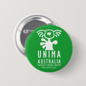 UNIMA Australia Badge GREEN Ronde Button 5,7 Cm (Voorkant /achterkant)