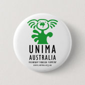 UNIMA Australia Badge WHITE Ronde Button 5,7 Cm (Voorkant)