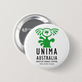 UNIMA Australia Badge WHITE Ronde Button 5,7 Cm (Voorkant /achterkant)