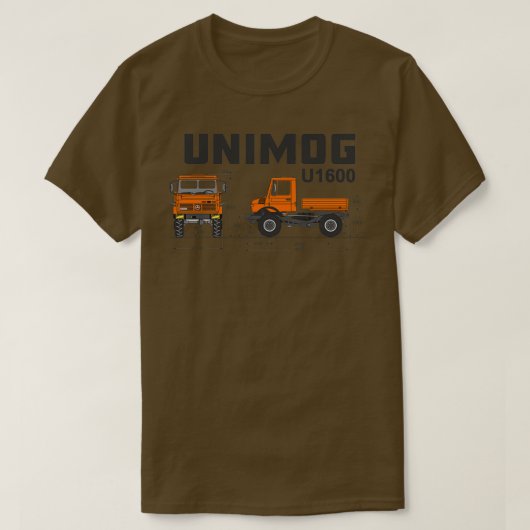 Unimog U1600 - Specificaties oranje T-shirt (Design voorkant)