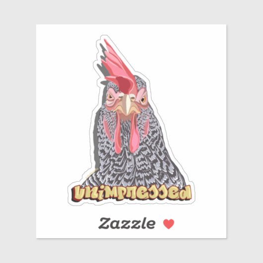 Unimpressed Barred Rock Hen Sticker (Vel)