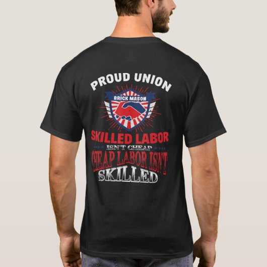 Union Brick Mason-shirt voor werk op straat T-shirt (Achterkant)