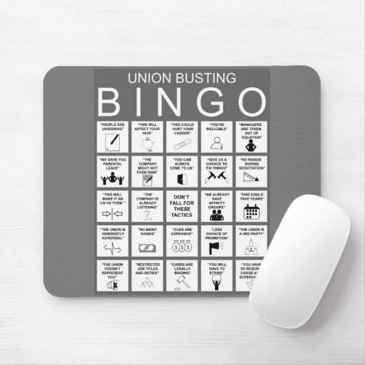 Union Busting Bingo Muismat (Met muis)