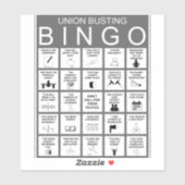 Union Busting Bingo Sticker (Vel)