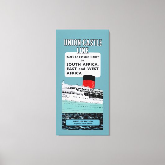 Union Castle Line Brochure ~ XL Canvas Afdruk (Voorkant)