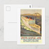 Union-Castle Line Mail Levering Briefkaart (Voorkant / Achterkant)