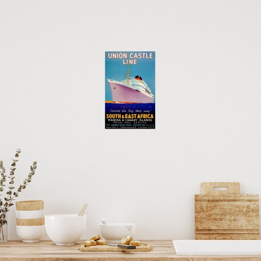 Union Castle ~ The Big Ship Way Poster (Keuken)