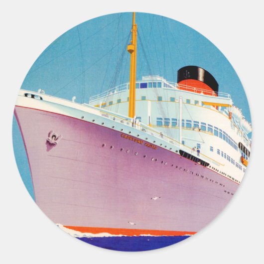 Union Castle ~ The Big Ship Way Ronde Sticker (Voorkant)