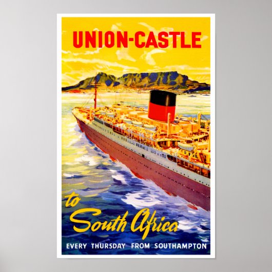 Union Castle to South Africa Poster (Voorkant)