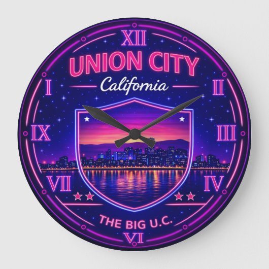 Union City California Skyline Grote Klok (Voorkant)