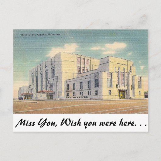 Union Depot, Omaha, Nebraska Briefkaart (Voorkant)