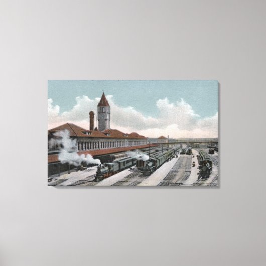Union Depot Railroad North Side Canvas Afdruk (Voorkant)