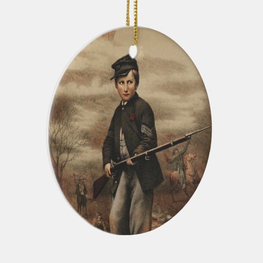 Union Drummer Boy John Clem op Point Lookout Keramisch Ornament (Rechts)