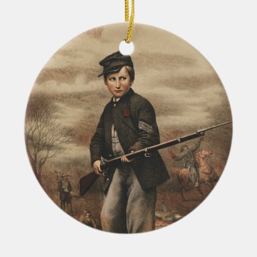 Union Drummer Boy John Clem op Point Lookout Keramisch Ornament (Voorkant)