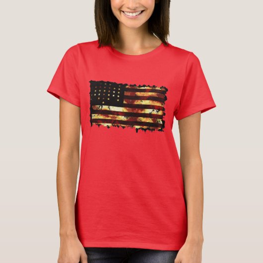 Union Flag, Burgeroorlog, Sterren en Strepen, Grun T-shirt (Voorkant)