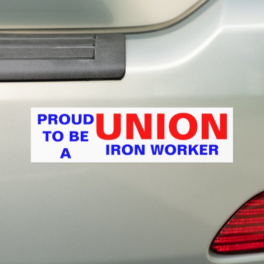 UNION IRON WORKER BUMPERSTICKER (Op auto)