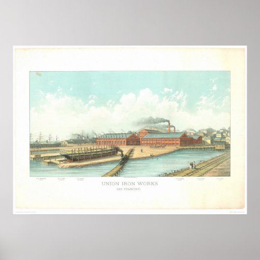 Union Iron Works in San Francisco (1801A) Poster (Voorkant)