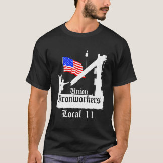 Union Ironworkers Local 11 Amerikaanse vlag New Je T-shirt