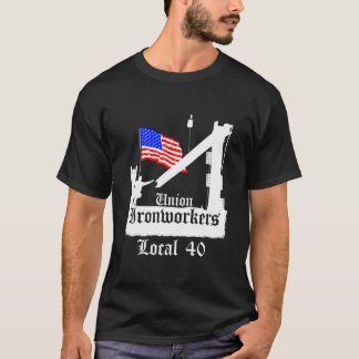 Union Ironworkers Lokale 40 Amerikaanse vlag NY T-shirt