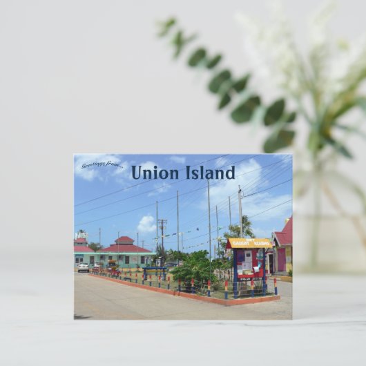 Union Island Main Square Briefkaart (Staand voorkant)