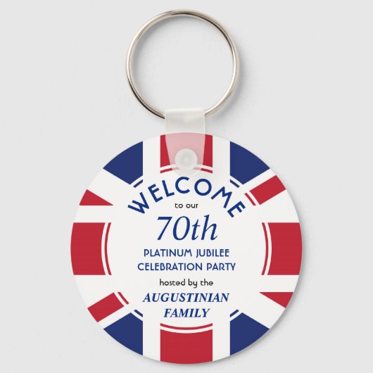 UNION JACK 70th Platinum Jubilee Celebration Sleutelhanger (Voorkant)