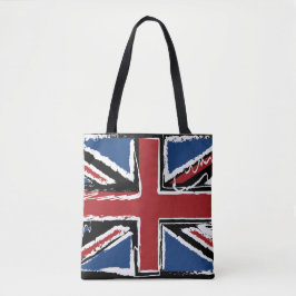 Union Jack Abstract Scribble Tote Bag