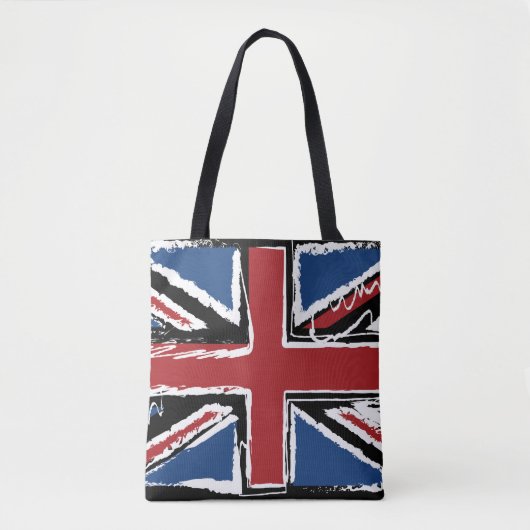 Union Jack Abstract Scribble Tote Bag (Voorkant)