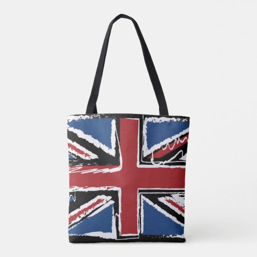 Union Jack Abstract Scribble Tote Bag (Achterkant)