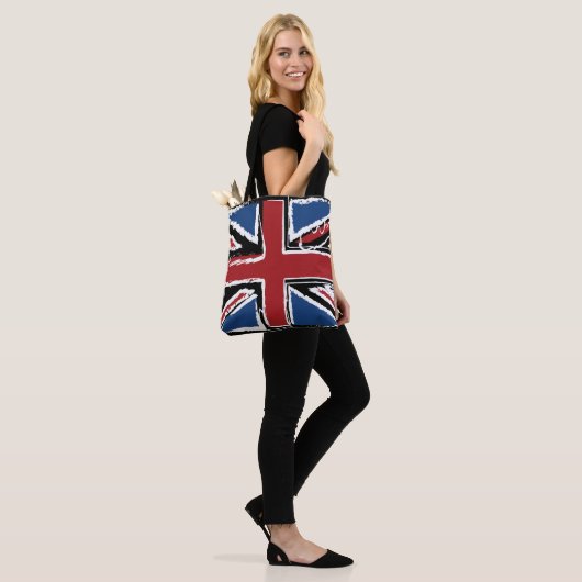 Union Jack Abstract Scribble Tote Bag (Op model)