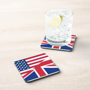 Union Jack American Flag Pattern Stars Stripes Bier Onderzetter